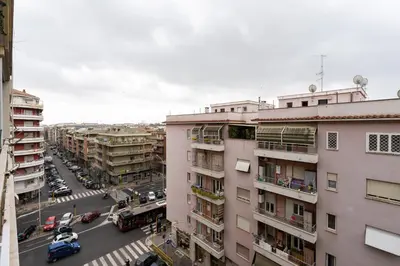 an overhead view of a city street with buildings at La Casa di Marilù Vicino a Trastevere in Rome