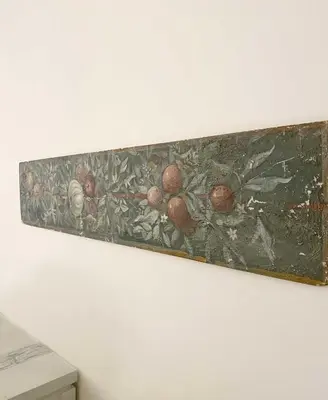 a painting of fruit on a wall at Via Giulia apartment / historic center of Rome in Rome