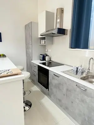 a kitchen with a sink and a stove top oven at Residenza Santi ai Monti in Rome