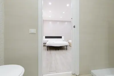 a bathroom with a shower with a toilet and a room at Guesthouse o Affittacamere Casa Barberini in Rome