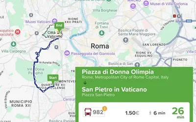 a map of the piazza del dominoaquin at Donna Olimpia tra Gianicolo e Trastevere in Rome