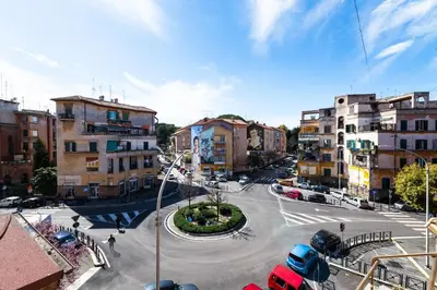 an aerial view of a city street with buildings at Casa del Marchese del Grillo in Rome