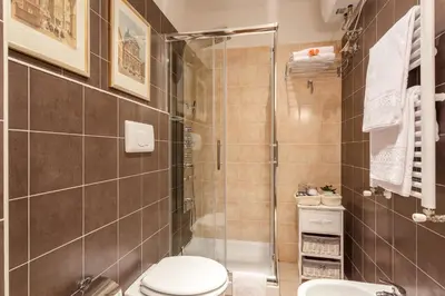 a bathroom with a shower and a toilet at Vatican Domus in Rome