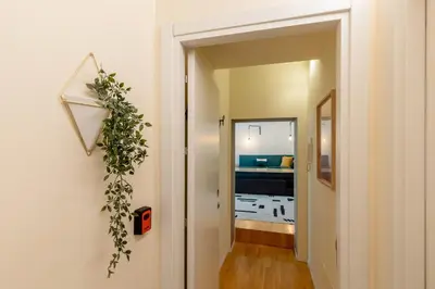 a hallway with a plant hanging on a wall at Cantoni 4A - Loft at Colosseum in Rome