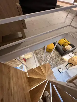 an overhead view of a living room with a glass floor at Loft a piazza di Spagna in Rome