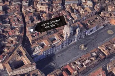 a sign that reads we did capture vatican at Piazza Navona historical palace in Rome