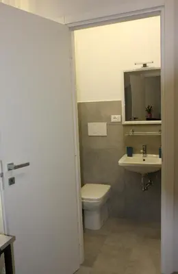 a bathroom with a toilet and a sink at Dolce Titina Affittacamere in Rome