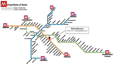 a map of the wapta subway system at Varia Domus in Rome