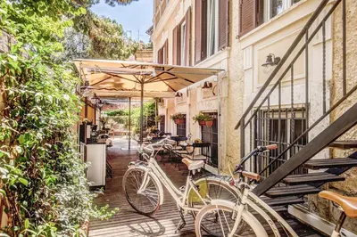 a couple of bikes parked on a porch at Tree Charme Trilussa in Rome