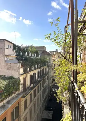 a view from the balcony of a building at Trevi over the top apartment in Rome