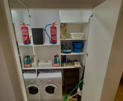 a laundry room with a washer and dryer at Domus Alba Mantua in Rome