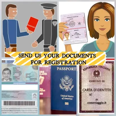 send us your documents for registration for a passport at Qg Tacito 90 in Rome