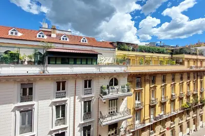 a row of apartment buildings with balconies at suity I cozy belli apartment in Rome