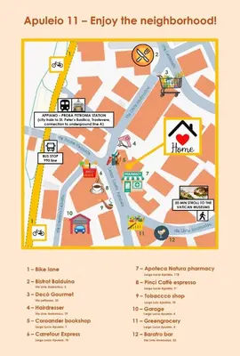 a map of explore enjoy the neighborhood at Apuleio 11 in Rome