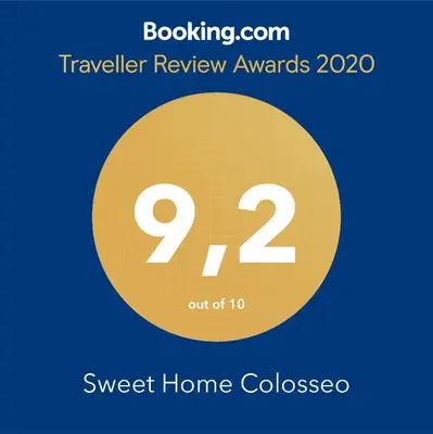 a yellow circle with the words travel review awards with the number at Sweet Home Colosseo in Rome