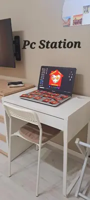 a white desk with a laptop on top of it at Amores Roma Apartment in Rome