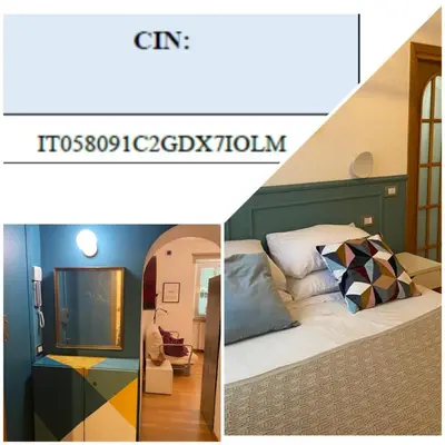 two pictures of a hotel room with a bed at Fanfulla Bilocale Pigneto in Rome