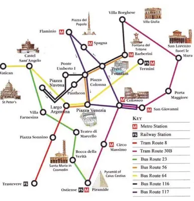 a map of the wonders of the world at Residenza AURELIA in Rome