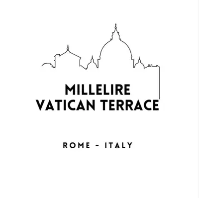 a black and white picture of the millefiore vatican terrace logo at Millelire Vatican Terrace in Rome