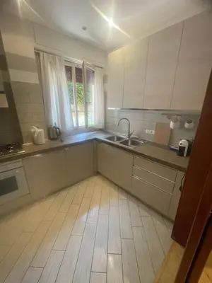 a kitchen with a sink and a counter top at Carpegna Vatican House in Rome