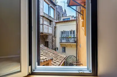 a view from a window of a building at iFlat Campo de' Fiori modern apartment in Rome