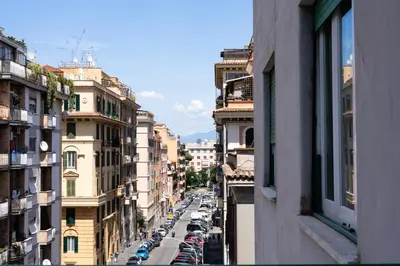 a view of a city street with parked cars at Domus Clelia in Rome