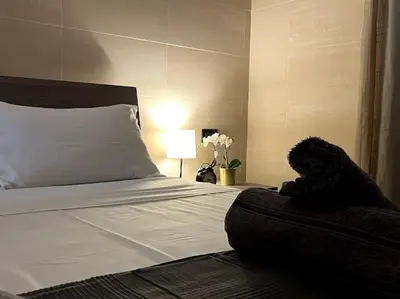 a bed with a teddy bear sitting on top of it at Oasi Floreale - Roma Termini in Rome