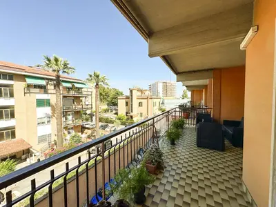 a balcony of a building with plants on it at Luminous 2BR Family Apartment in Residential Area in Rome
