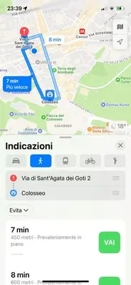 a screenshot of a cell phone with a map at Design House Monti in Rome
