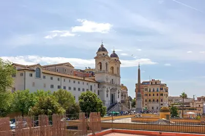 a view of a city with a building at Luxurious home of the antiquarian at Spanish Steps in Rome