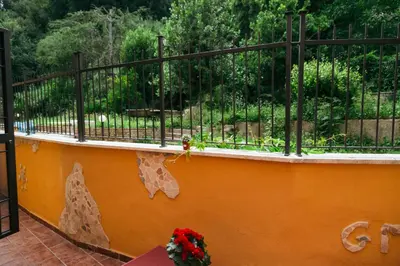 a balcony with a fence and flowers on it at La casa di Nonna Peppina a Trastevere in Rome
