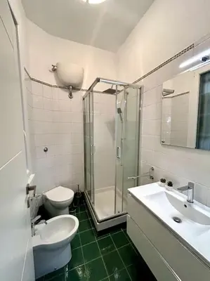 a bathroom with a toilet and a sink and a shower at Interno 3 - Vatican Apartment in Rome