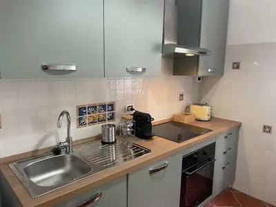 a kitchen with a sink and a counter top at Interno 3 - Vatican Apartment in Rome