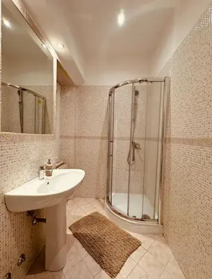 a bathroom with a sink and a shower at Al No60 in Rome