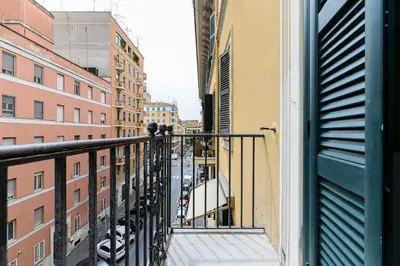 a balcony with a view of a city street at Comfortable & Cozy by NDP rent in Rome
