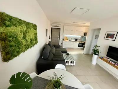 a living room with a couch and a tv at GreenChill House - West Rome in Rome