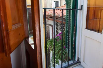 a balcony with a fence and flowers on it at Boutique Domus Navona Librari in Rome