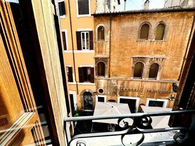 a view of a building from a balcony at Benedetta house Trastevere in Rome