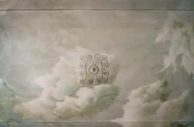 a painting of a cloud with a mandala at Po49 Appartamento in Rome