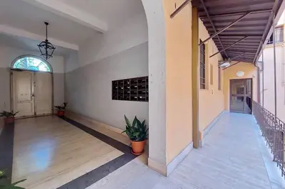 an empty room with a wine rack in a building at Parioli Apartment self check in in Rome