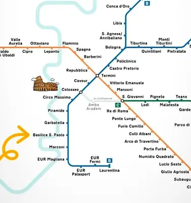 a map of the chicago metro line at Il Cielo Su Roma San Paolo in Rome