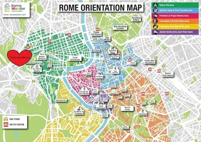 a map of the rome orientation map at Vatican House intero appartamento in Rome