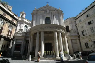 two people standing in front of a church at Space Home in Rome