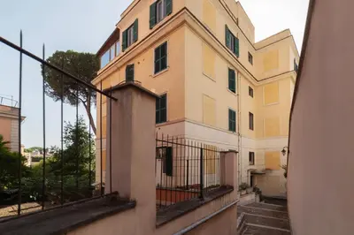 a view of a building from a window at GuestHost - Monteverde Classy Apartment in Rome
