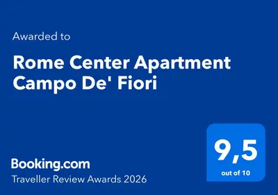 a sign that reads rome center apartment campo de flori at Rome Center Apartment Campo De' Fiori in Rome
