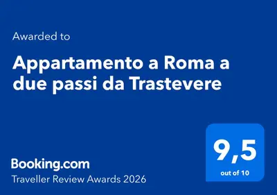 a blue text box with the words recommend a roma a due pasta da t at Appartamento a Roma a due passi da Trastevere in Rome