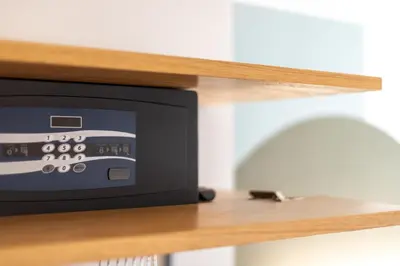 a microwave oven sitting on a wooden shelf at Dafne room Un'oasi romana per coppie in Rome