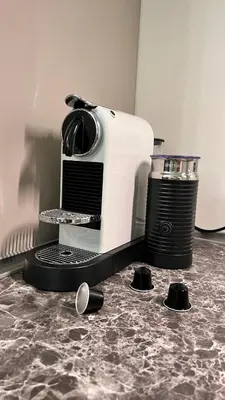 a coffee maker sitting on top of a counter at 3Bdr Apartment in the heart of Rome in Rome