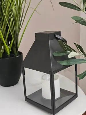 a black bird house on a table next to a plant at Fuffy House Rome in Rome