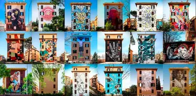 a collage of pictures of a building at Accogliente Appartamento Roma in Rome